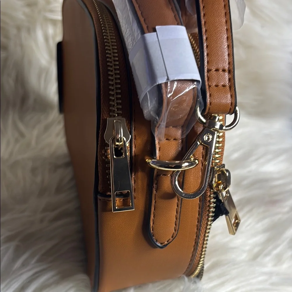 Forever 21 Brown and Gold Dome Crossbody Bag